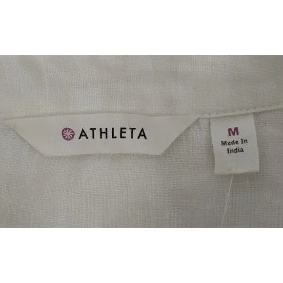 Athleta Linen Long and Lean Shirt Women's M White NWT #J5329 - Picture 7 of 15
